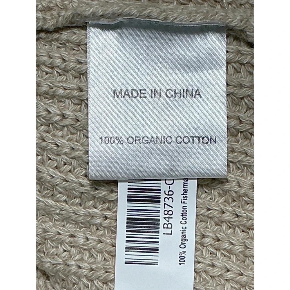 Quince Fisherman Crew Neck Raglan Sweater Size M Organic Cotton Beige